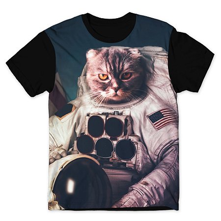 Camiseta T-shirt As Braba Gato Astronauta Full Print