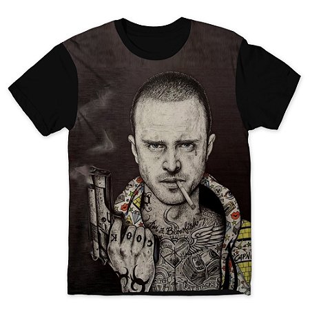 Camiseta T-shirt As Braba Pinkman Full Print Preta