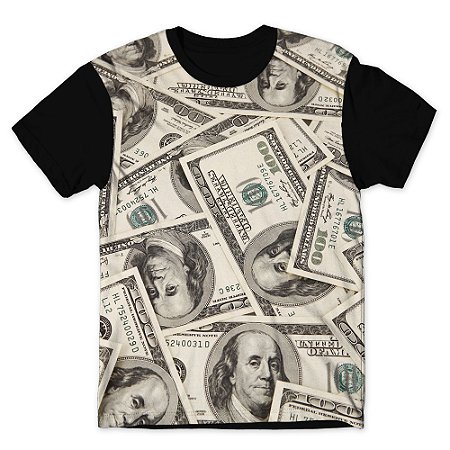 Camiseta T-shirt As Braba Dolar Full Print Preta