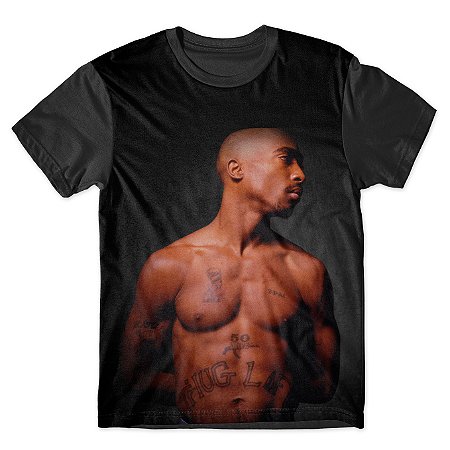 Camiseta T-shirt As Braba 2pac Thug Life Full Print Preta
