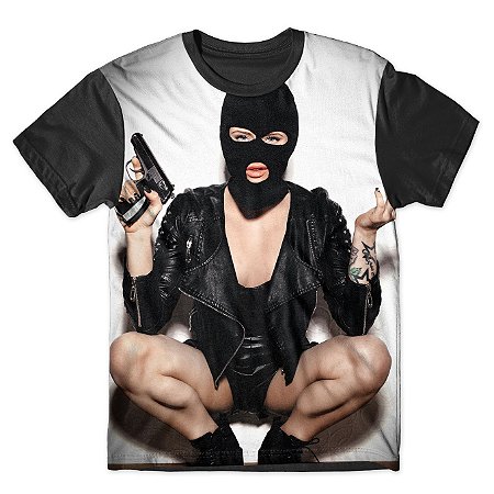 Camiseta T-shirt As Braba Bandida Full Print Preta