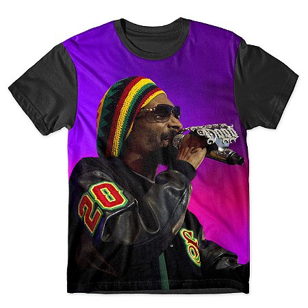 Camiseta T-shirt As Braba Snoop Lion Full Print Preta