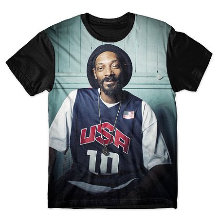 Camiseta T-shirt As Braba Snoop Dog USA Full Print Preta