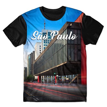 Camiseta T-shirt As Braba Masp São Paulo Full Print Preta