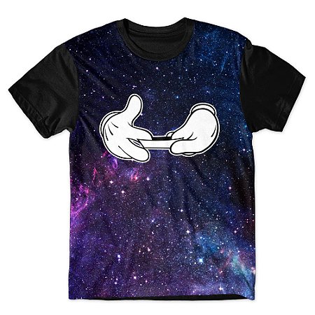 Camiseta T-shirt As Braba Galaxia Bolando Full Print Preta