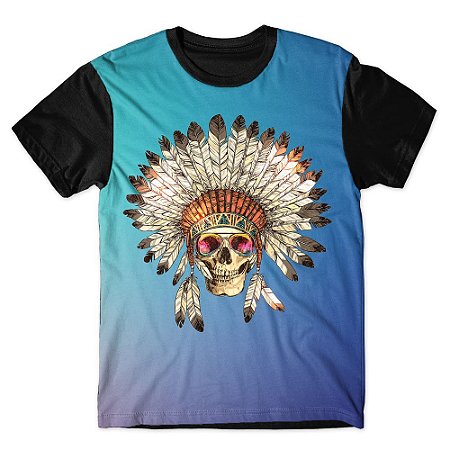 Camiseta T-shirt As Braba Indio Full Print Preta