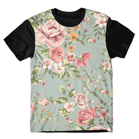 Camiseta As Braba Masculina Flores Full Print