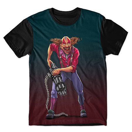 Camiseta As Braba Masculina Palhaço Metralhadora Full Print