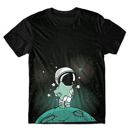 Camiseta As Braba Masculina Astronauta e Estrelas Full Print