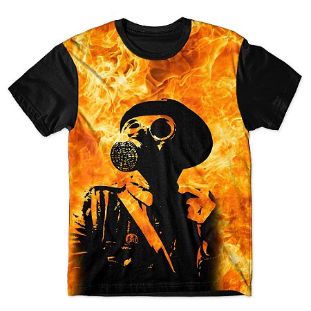 Camiseta As Braba Masculina Soldado Mascara de Gas Full Print