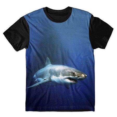 Camiseta As Braba Masculina Tubarão-branco Full Print
