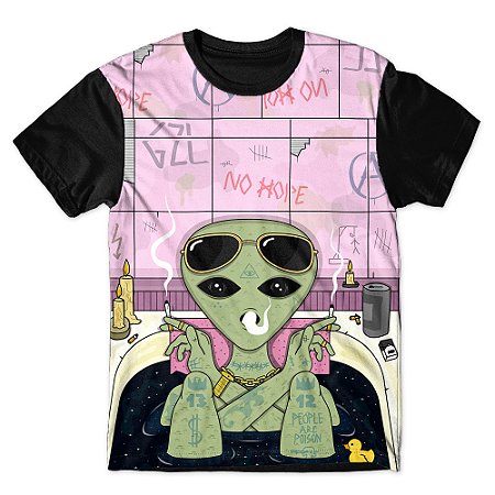 Camiseta As Braba Masculina Alien Banheira Full Print