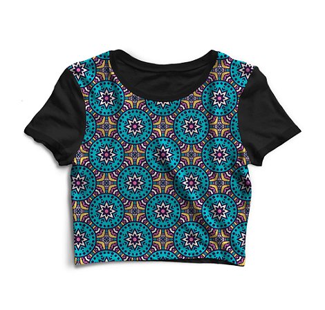 Cropped Blusinha As Braba Tiles Full Print