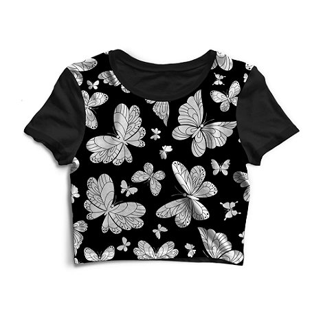 Cropped Blusinha As Braba Cesto Rosa Full Print