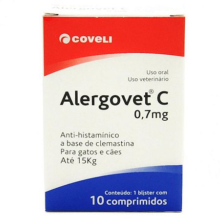 ALERGOVET C 0,7MG - COM 10 COMPRIMIDOS