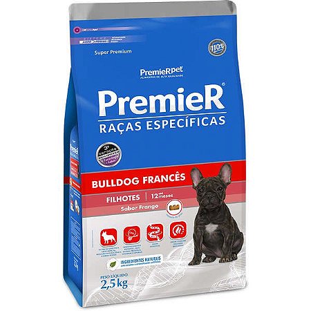 Ração Premier Raças Específicas Bulldog Francês Filhotes 2,5Kg