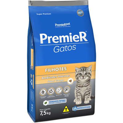 Ração Premier Gatos Ambientes Internos Filhotes Frango 1,5Kg