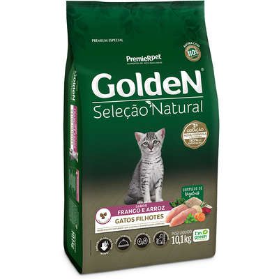 Ração Golden Gatos Seleção Natural Filhotes Frango e Arroz 3Kg