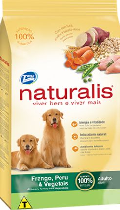 Ração Naturalis Adulto Frango, Peru e Vegetais 2kg