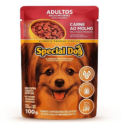 Ração Special Dog Úmida Sachê Raças Pequenas Carne 100g