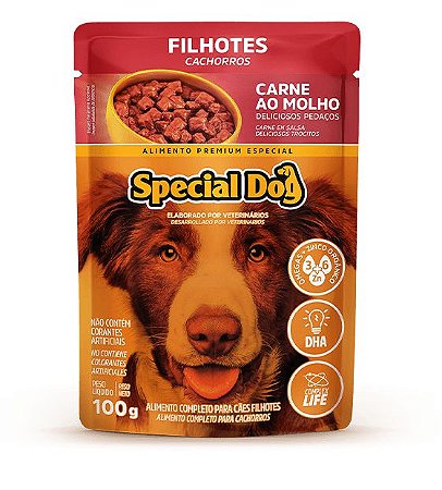 Ração Special Dog Úmida Sachê Filhotes Carne 100g