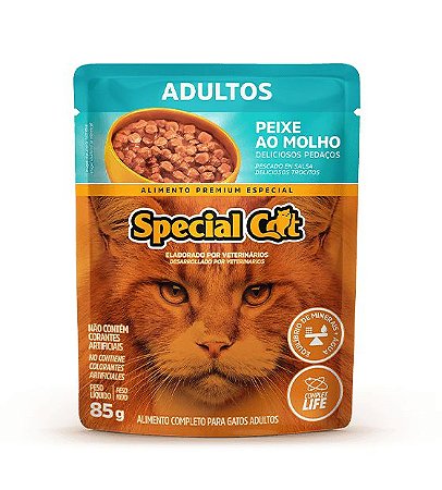 Ração Special Cat Úmida Sachê Adultos Peixe 85g