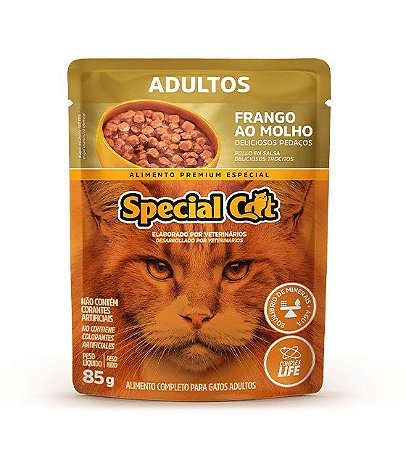 Ração Special Cat Úmida Sachê Adultos Frango 85g