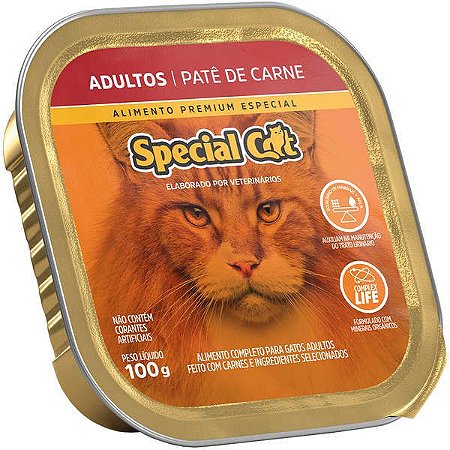 Ração Úmida Special Cat Patê - Gatos Adultos Carne 100g