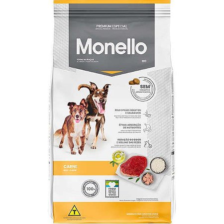 Ração Monello Adultos Todas as Raçãs Go Carne 15KG