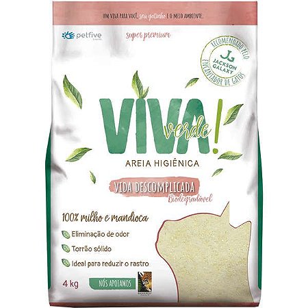 Areia Higiênica Viva Verde Vida Descomplicada 4kg