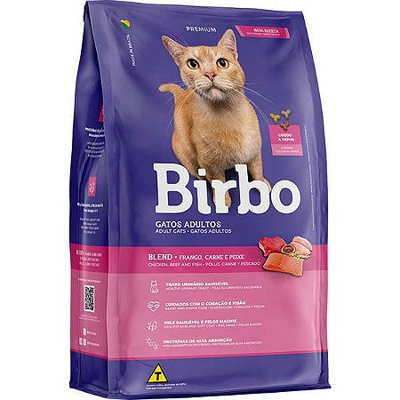 Ração Birbo Gatos Adultos - Frango, Carne e Peixe 10,1kg