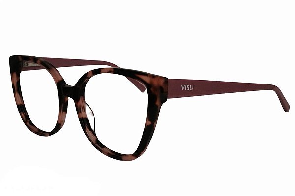 Armação Para Óculos de Grau Feminino em Acetato Mescla Preto e Rosa
