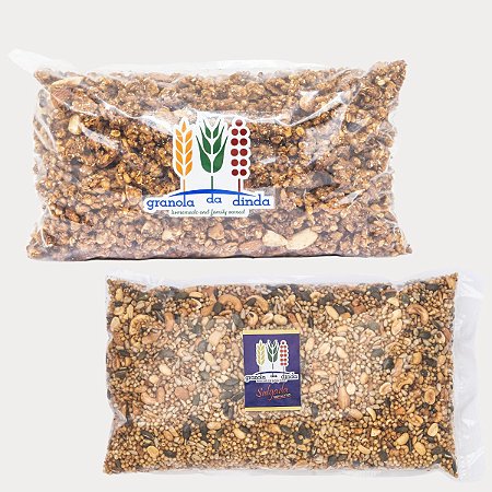KIT REFIL GRANOLA DA DINDA TRADICIONAL E SALGADA 1KG