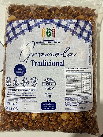 GRANOLA DA DINDA TRADICIONAL KG SEM GLUTEN VEGANO NENHUM TIPO DE CONSERVANTE