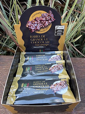 PECCATO DA DINDA - CAIXA BARRINHA DE GRANOLA DA DINDA COM CHOCOLATE MEIO AMARGO PREMIUM