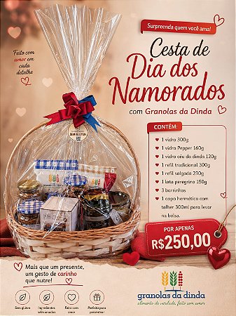CESTA DIA DOS NAMORADOS ROMÂNTICOS