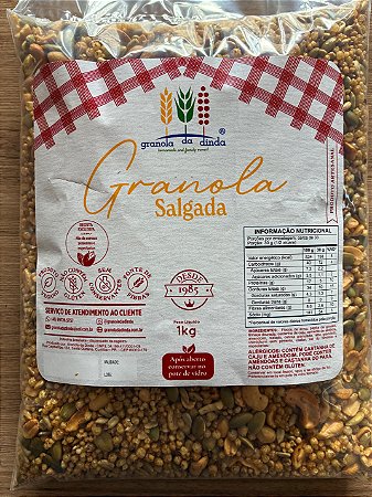 REFIL GRANOLA DA DINDA SALGADA KG SEM GLÚTEN, VEGANA e 100%SEM CONSERVATES