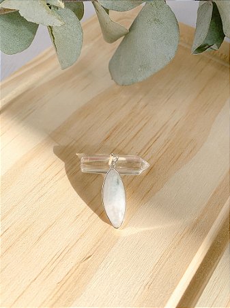 Pingente Navete Pedra da Lua