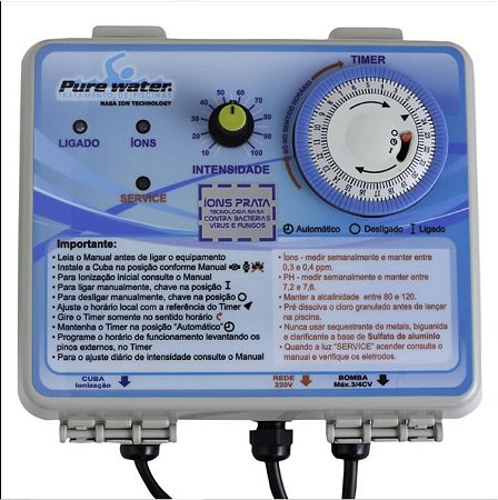 Ionizador Pure Water PWZ 55-AG para piscinas de 36 mil a 55 mil litros