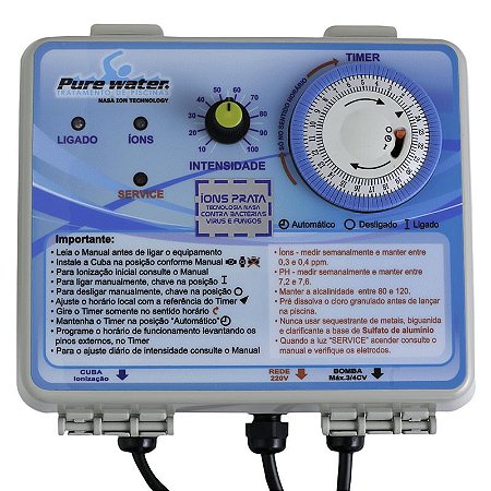 Ionizador Pure Water PWZ 105-AG para piscinas de 56 mil a 105 mil litros