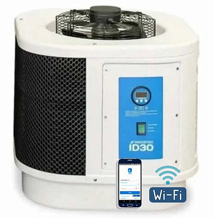 Trocador de Calor Piscina ID30 Mono 220V até 30 mil Lts. Wi-Fi Industek