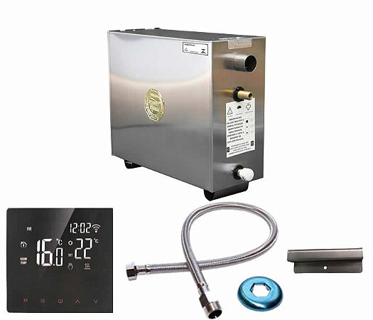 Sauna a vapor elétrica MASTER Smart c/Wi-Fi 32 m³ 18KW Trif. 380v Inox-Comando Digital-IMPERCAP