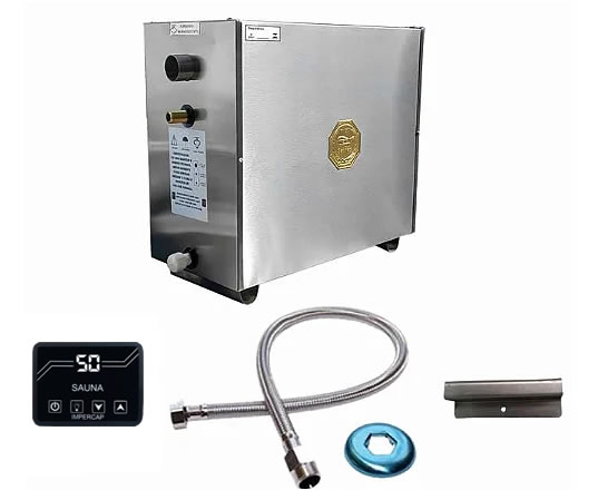 Sauna a vapor elétrica Master Profissional 50 m³ 27 kw 380v Trifásico - Painel Small - IMPERCAP