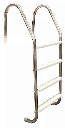 Escada Aço Inox 4 degraus Degraus em ABS Inpx