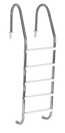 Escada Aço Inox 5 degraus Degraus em ABS Inpx