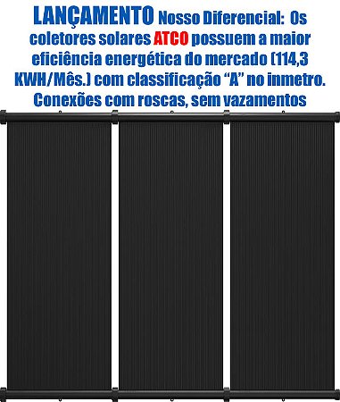 Kit de 25 Placas Coletoras Solar Para Piscinas até 37,5 m² - 3,0 x 0,50 Atco