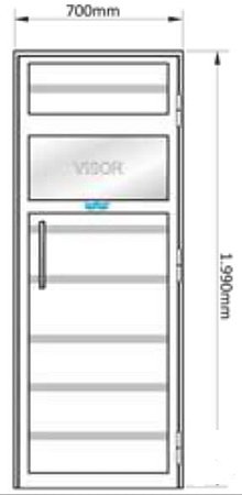 Porta p/  Saunas Reversível de Alumínio branco 0,70 x 1,99 m c/contra marco Sodramar
