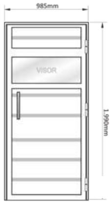 Porta p/ Saunas Reversível de Alumínio branco 0,99 x 1,99 m c/contra marco de acordo c/ a lei de acessibilidade Sodramar
