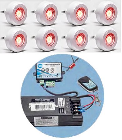 Kit de Iluminação 8 Refletores Tiny Led Policarbonato 5W RGB + Painel Tinny 5W RGB Light Tech