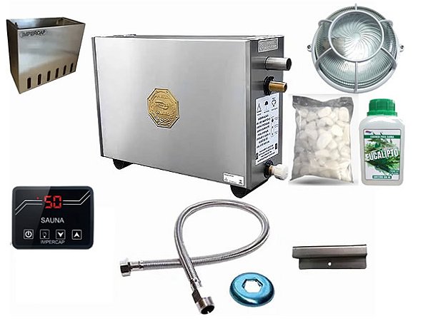 Kit Sauna Vapor Elétrica Top Turbo 9 kW Impercap